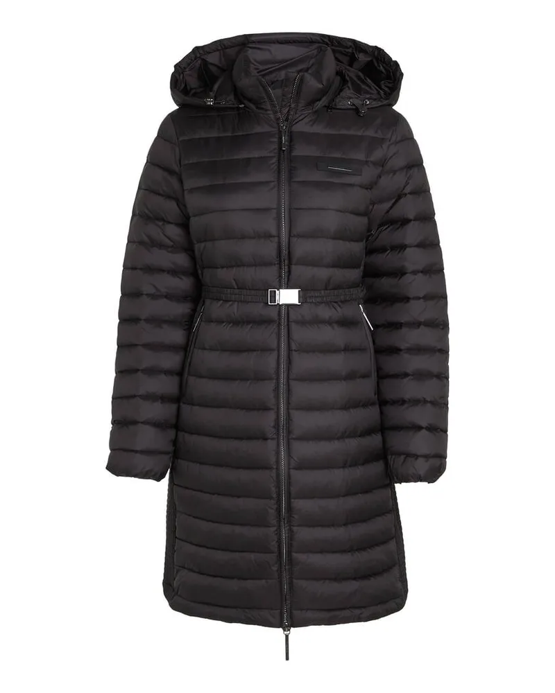 Calvin Klein Damen Steppmantel LW PADDED SMOCKING KNEE COAT Schwarz