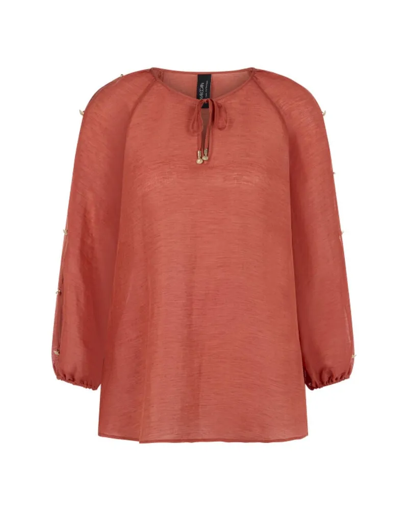 Marc Cain Damen Tunika aus Leinen-Seide-Mix Nougat