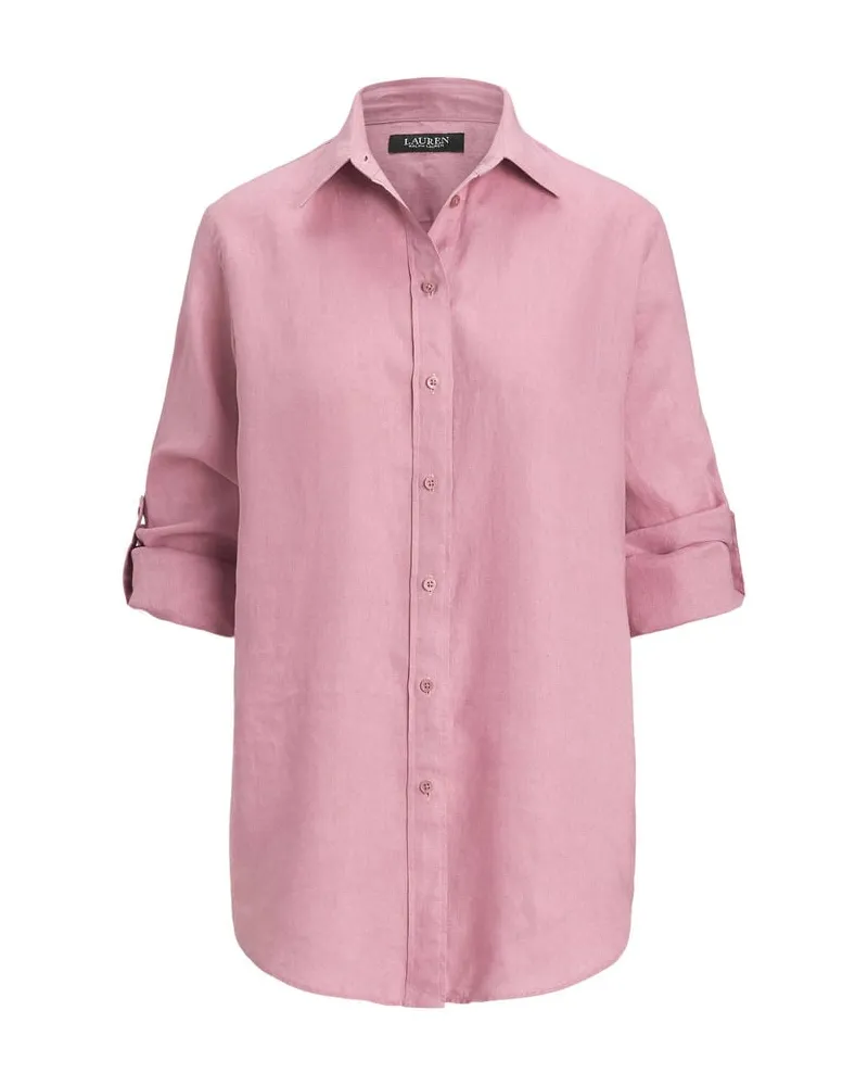 Ralph Lauren Damen Hemdbluse aus Leinen Pink