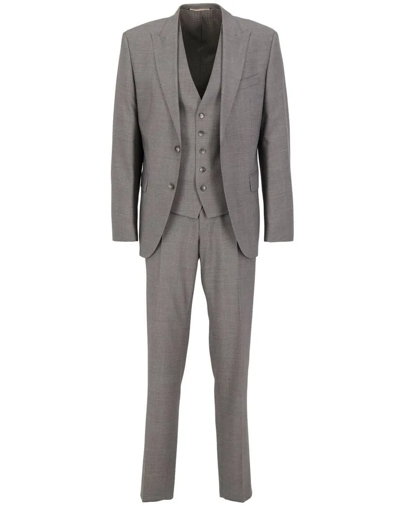 HUGO BOSS Herren Anzug mit Wolle Dreiteilig H-JECKSON-3PCS-241 Regular Fit Grau