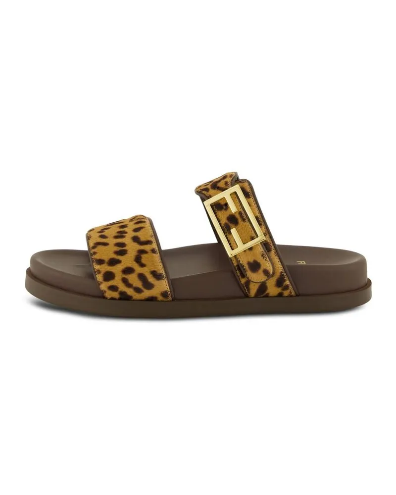 Fendi Damen Pantoletten FEEL CAVALLINO Nougat