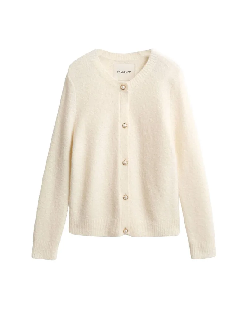 Gant Damen Strickjacke mit Wolle Creme