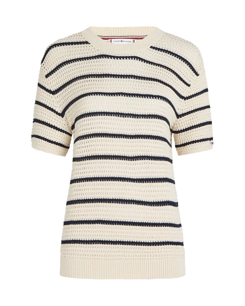 Tommy Hilfiger Damen Pullover mit Pointelle-Muster Düne