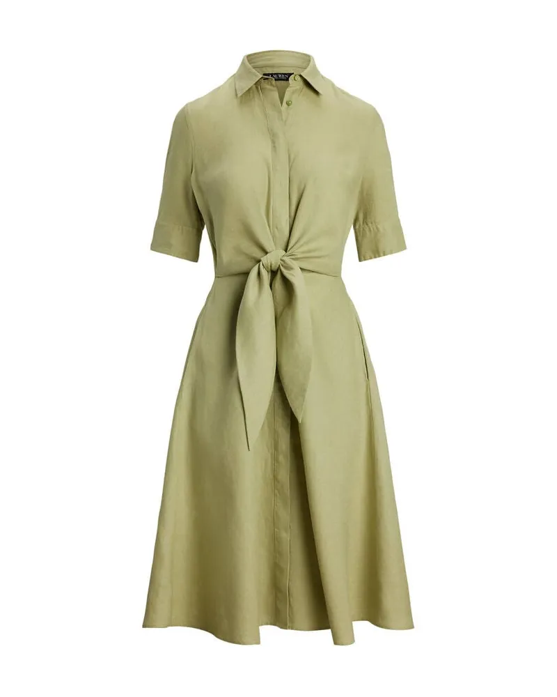Ralph Lauren Damen Hemdblusenkleid aus Leinen Oliv