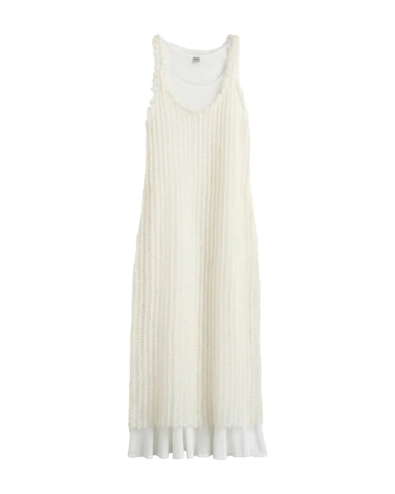 Totême Damen Strickkleid aus Mohairmix Offwhite