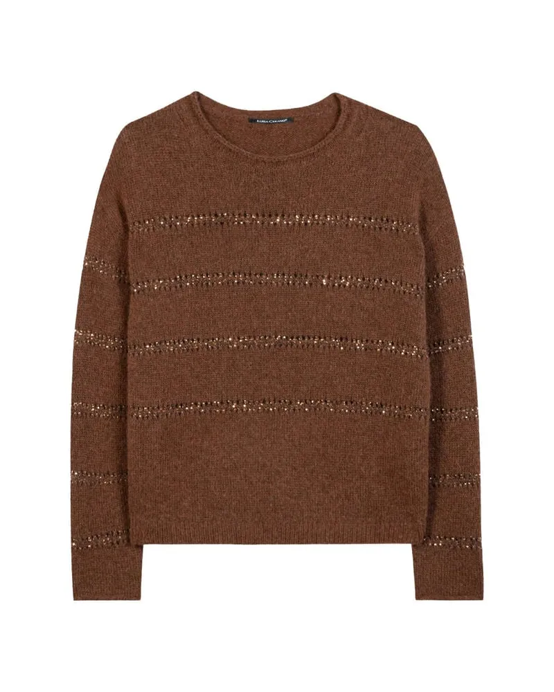 Luisa Cerano Damen Strickpullover aus Wolle und Kaschmir Braun