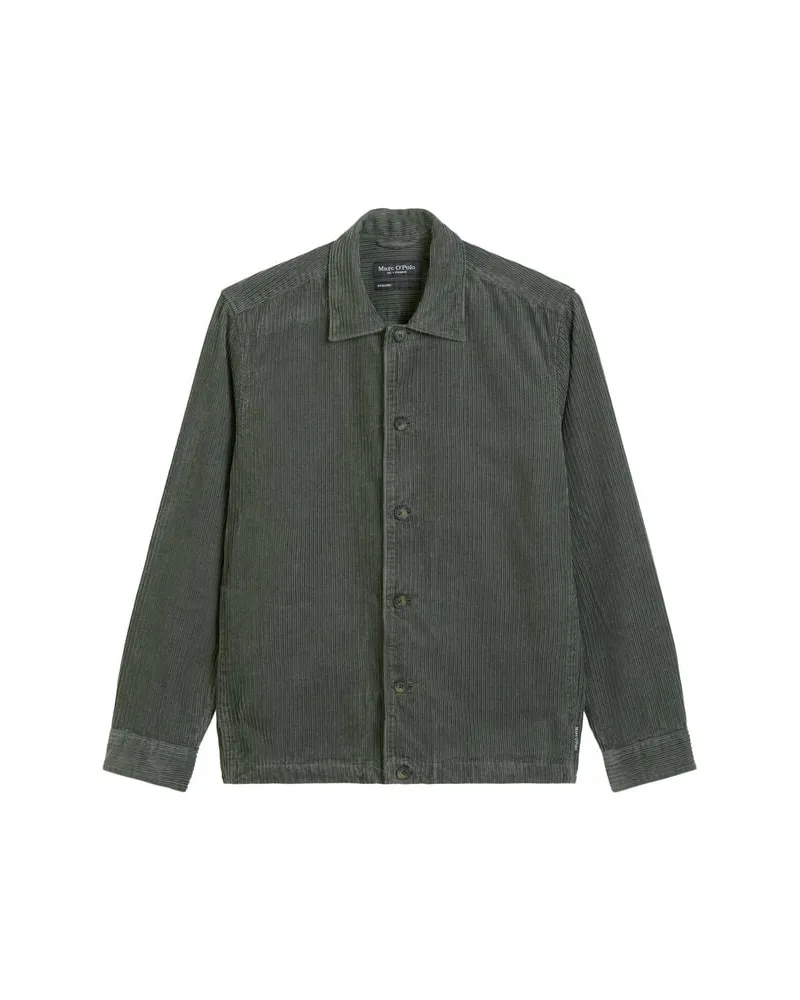 Marc O'Polo Herren Hemdjacke aus Bio-Baumwolle Oliv