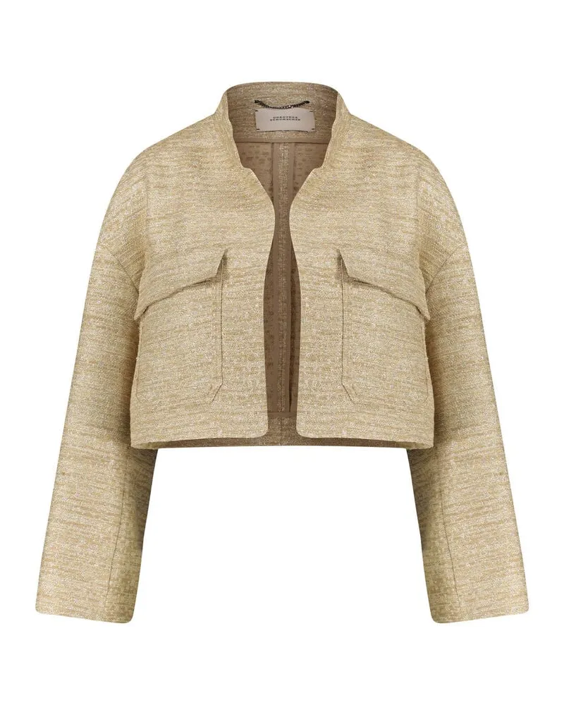 Dorothee Schumacher Damen Jacke aus Lurex-Tweed SHINY COOLNESS Sand