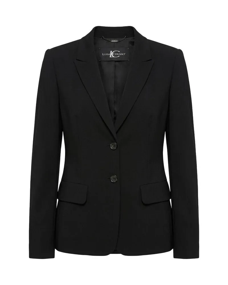 Luisa Cerano Damen Blazer aus Techno-Sablé Schwarz
