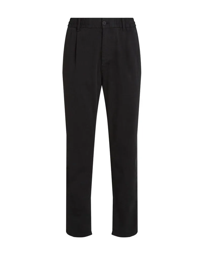 Tommy Hilfiger Herren Bundfaltenhose aus Twill ISAAC Regular Fit Schwarz