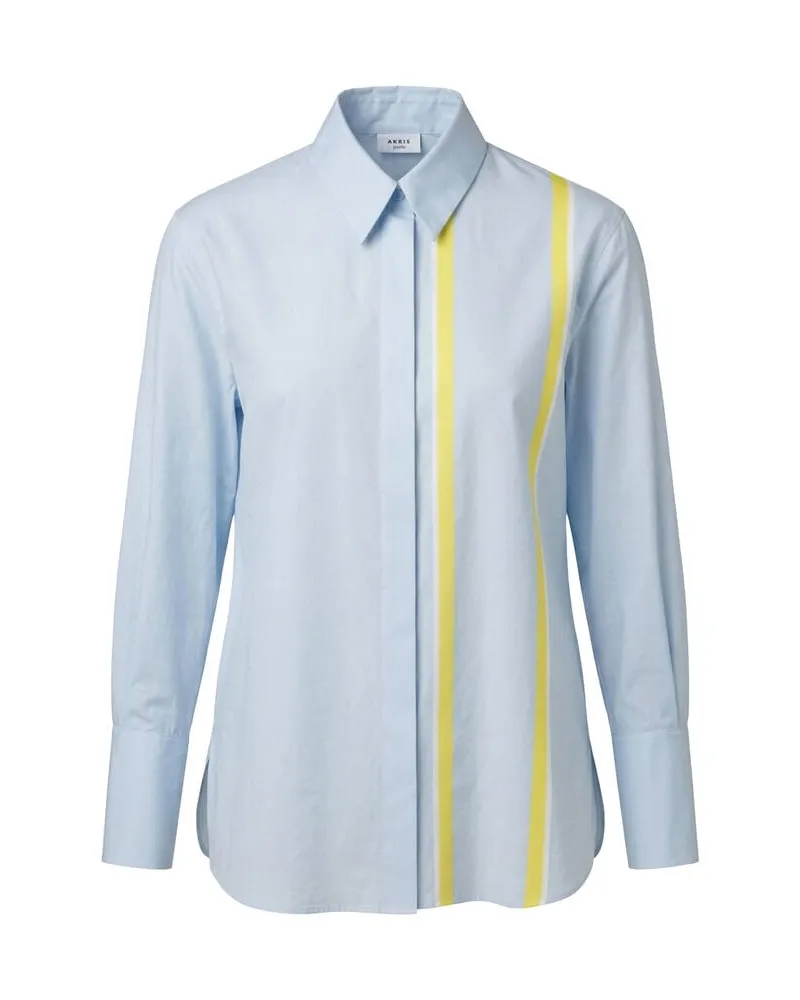 Akris Damen Bluse aus Baumwolle Bleu