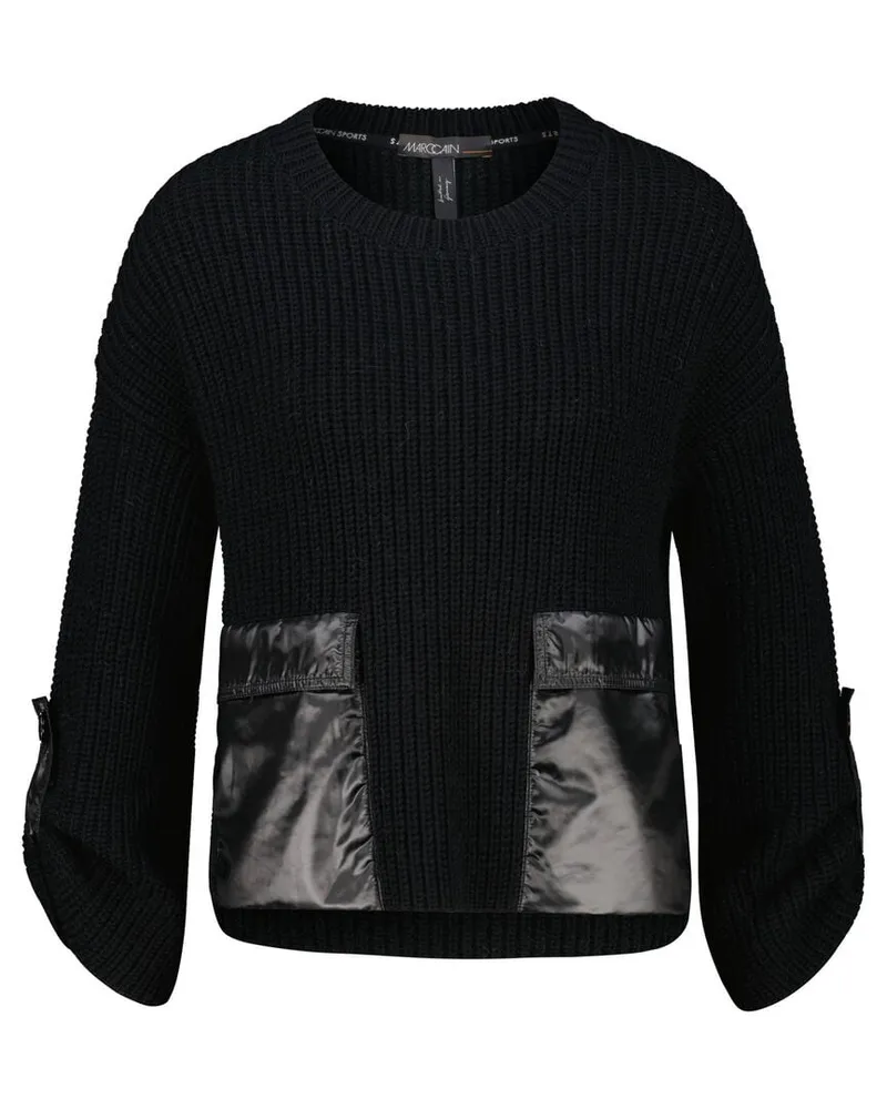 Marc Cain Damen Strickpullover mit Taschen Schwarz
