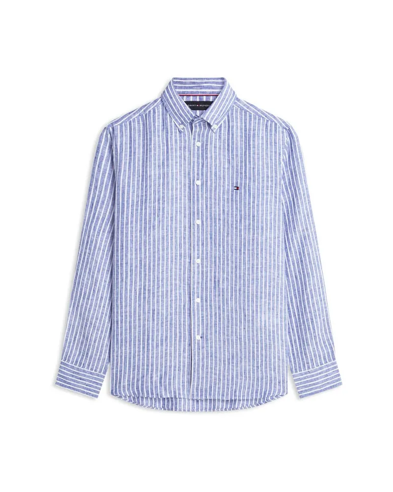 Tommy Hilfiger Herren Hemd aus Leinen Bleu