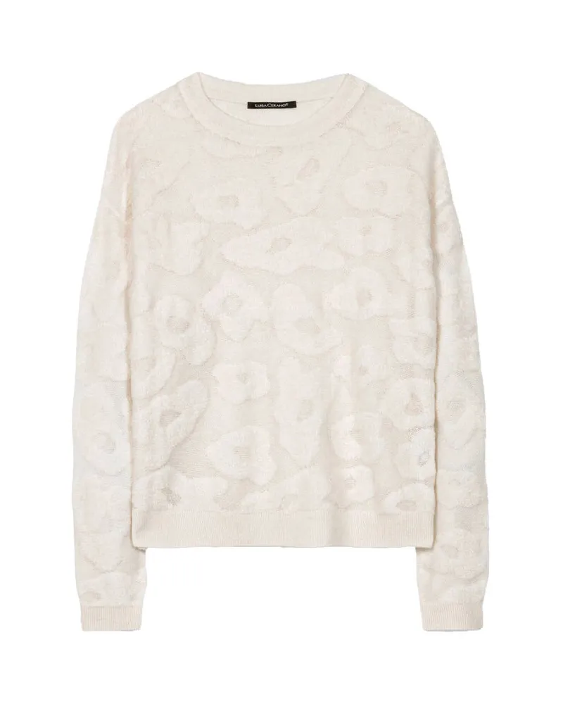 Luisa Cerano Damen Strickpullover mit Wolle Offwhite