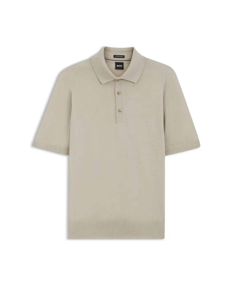 HUGO BOSS Herren Strickpolo H-NOLANO Beige
