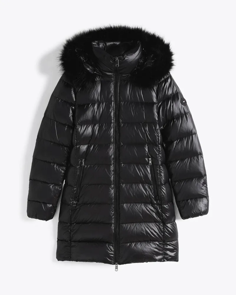 Tommy Hilfiger Damen Daunenmantel mit Kapuze TYRA Regular Fit Schwarz