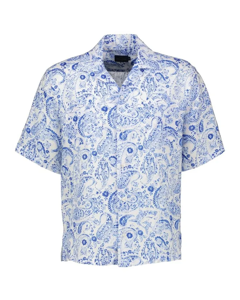 Paul & Shark Herren Freizeithemd aus Leinen Blau