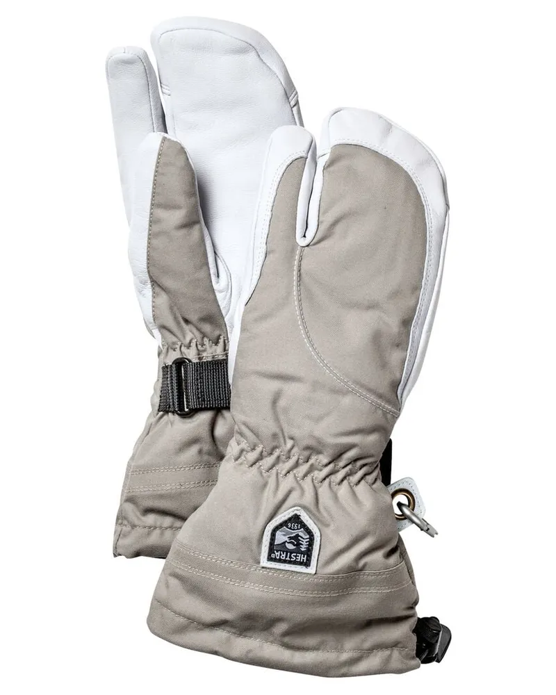 Hestra Damen Drei-Finger-Skihandschuhe HELI SKI FEMALE 3 mit Leder Beige