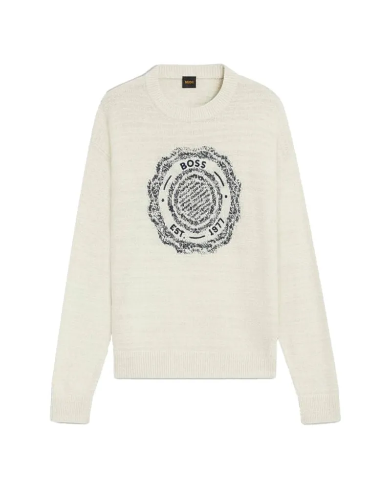 HUGO BOSS Herren Pullover KERBERT Offwhite