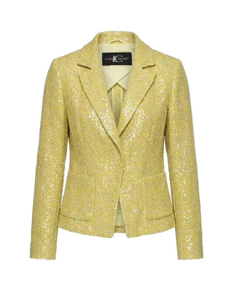 Luisa Cerano Damen Blazer aus Tweed Gelb