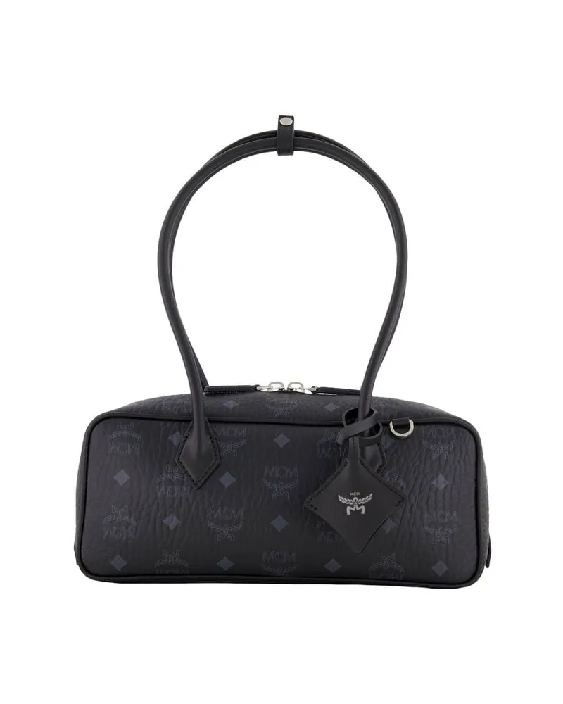 MCM Damen Schultertasche AREN Small Schwarz