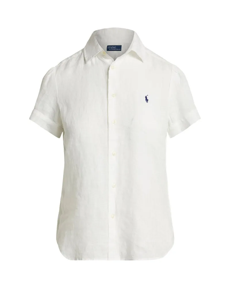 Ralph Lauren Damen Bluse aus Leinen Weiss