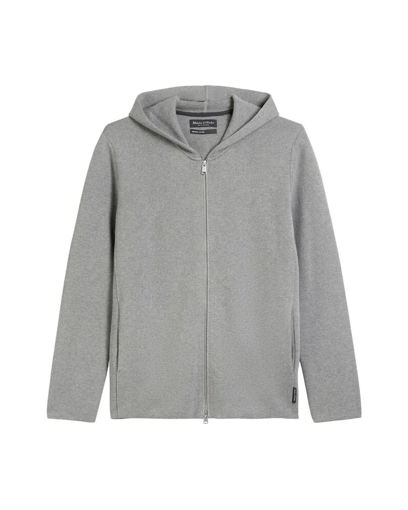 Marc O'Polo Herren Strickjacke mit Kapuze Hellgrau