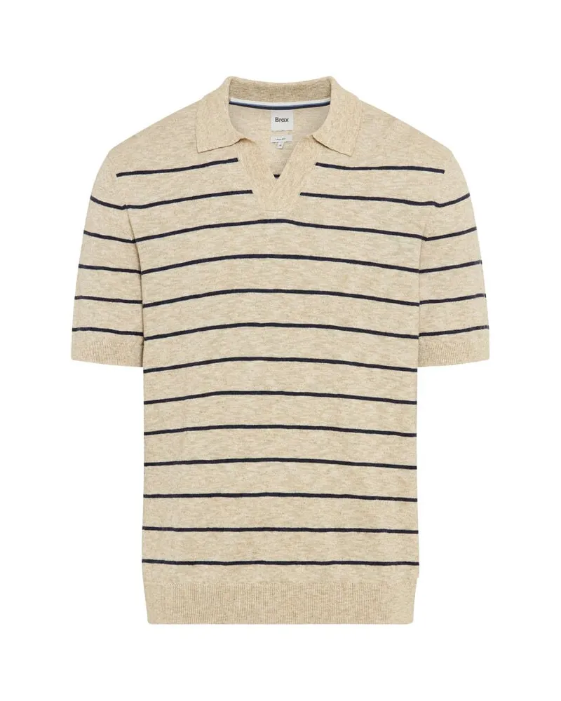 Brax Herren Poloshirt aus Leinenmix Sand