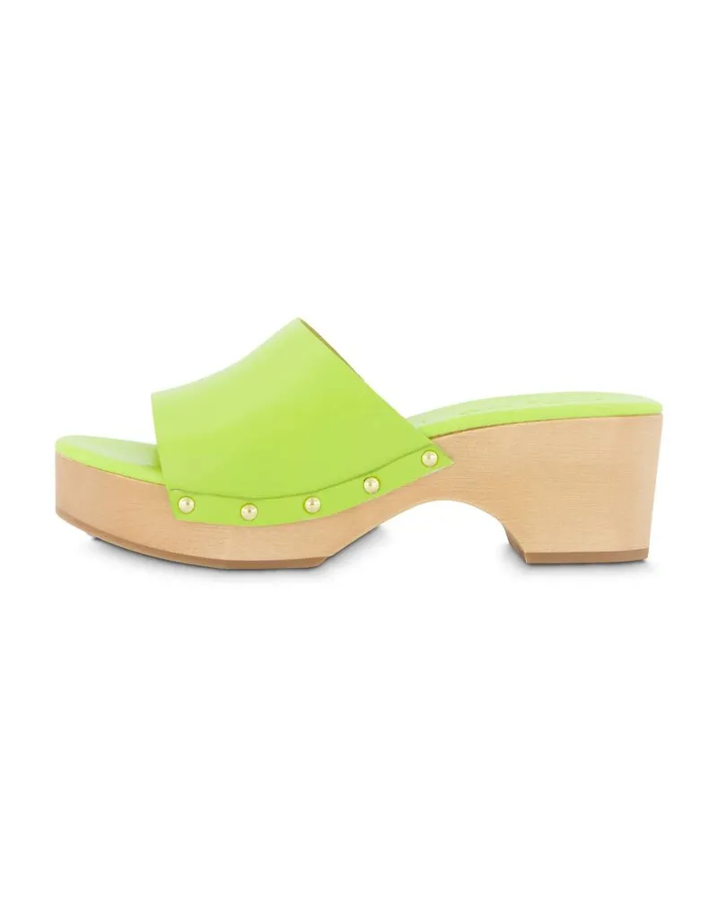 aeyde Damen Clogs BOBBY CALF LEATHER OPEN CLOG Grün