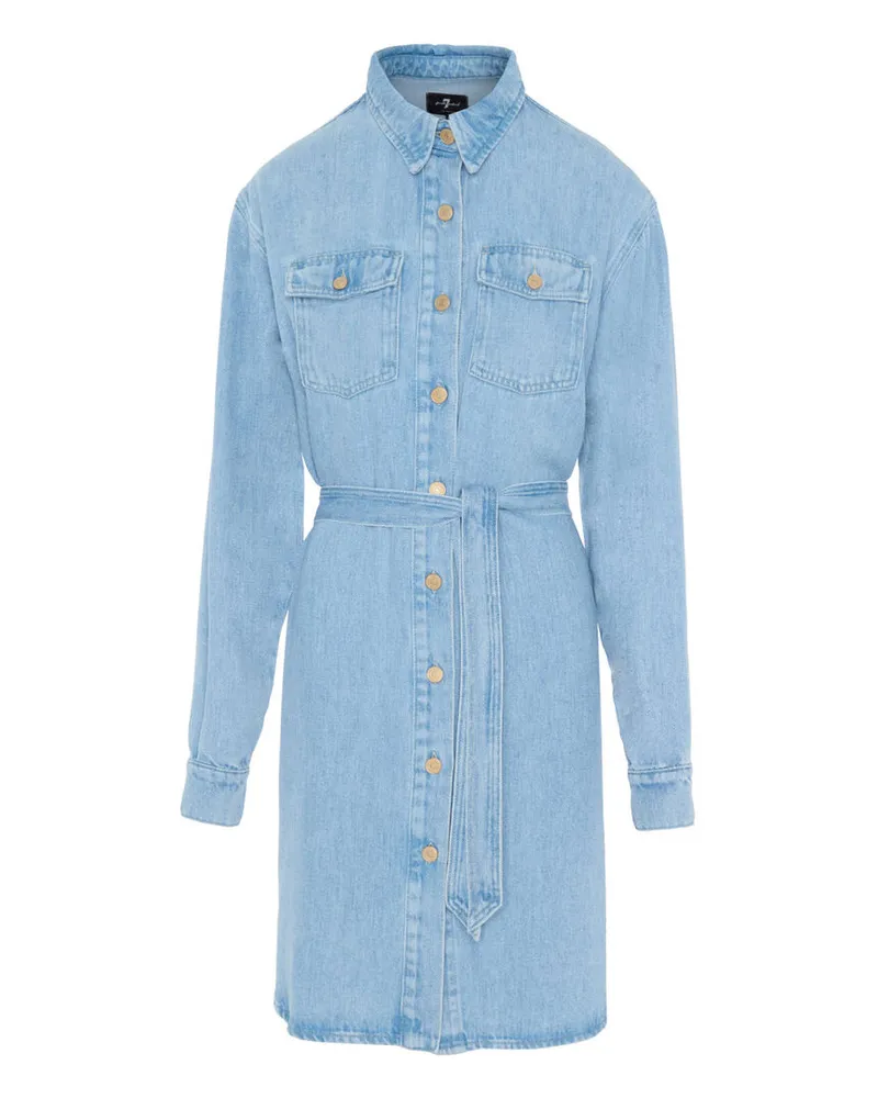 7 for all mankind Damen Jeanskleid Bleached
