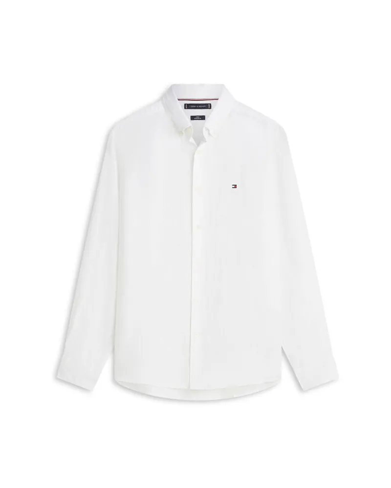 Tommy Hilfiger Herren Hemd aus Leinen Weiss