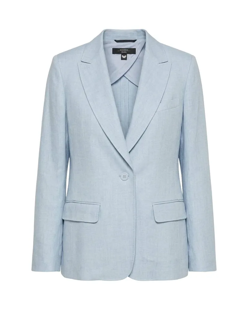 Max Mara Damen Blazer aus Leinen Bleu