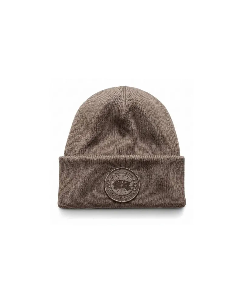 Canada Goose Herren Strickmütze BEANIE ARCTIC DISC TOQUE aus Wolle Taupe
