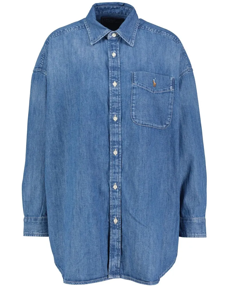 Ralph Lauren Damen Jeansbluse aus Baumwolle Blau