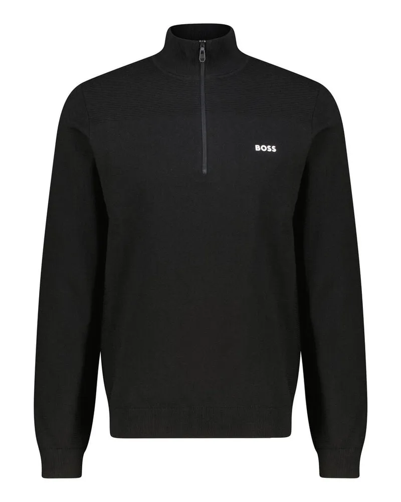 HUGO BOSS Herren Pullover KN_MOMENTUM-X aus Baumwolle Schwarz