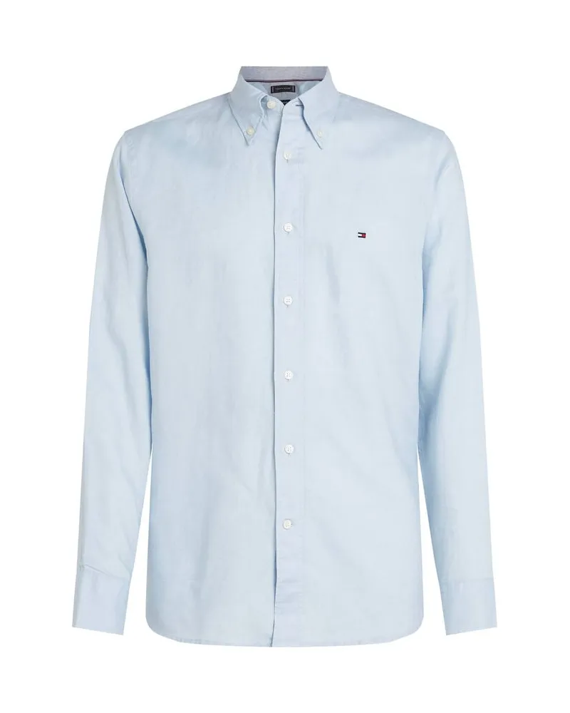 Tommy Hilfiger Herren Hemd mit Leinen LINEN BLEND SOLID RF SHIRT Bleu