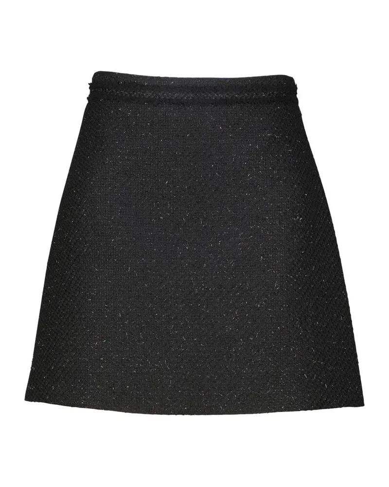 HUGO BOSS Damen Minirock aus glitzerndem Boucle RAFRANSI Schwarz