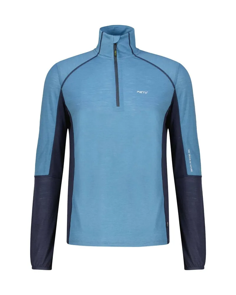 me°ru' Herren Langarmshirt SLAGELSE Stahlblau