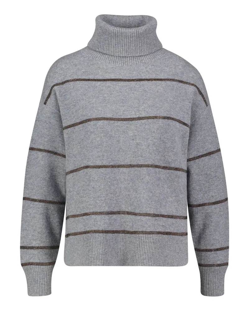 pure Damen Kaschmir-Pullover Grau-mel.