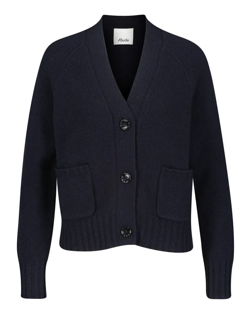 ALLUDE Damen Strickjacke aus Wolle und Kaschmir Marine