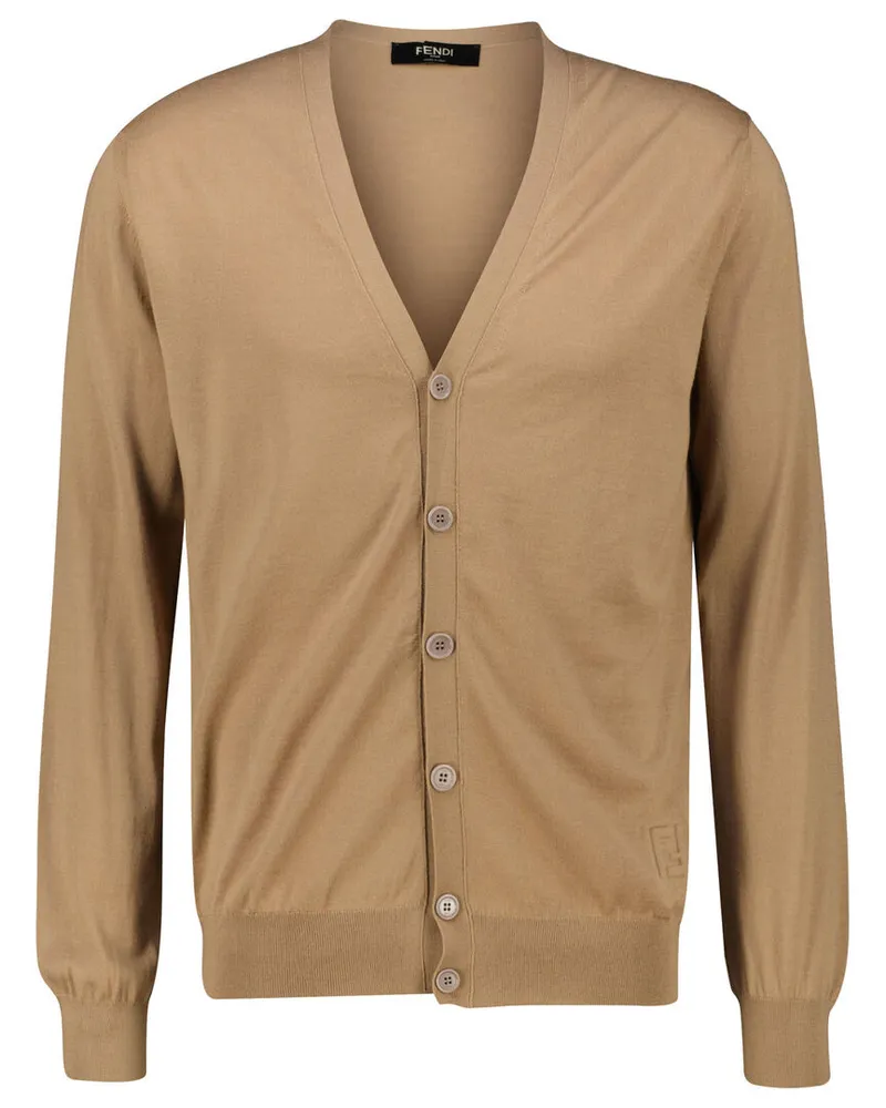 Fendi Herren Cardigan mit Wolle Sand