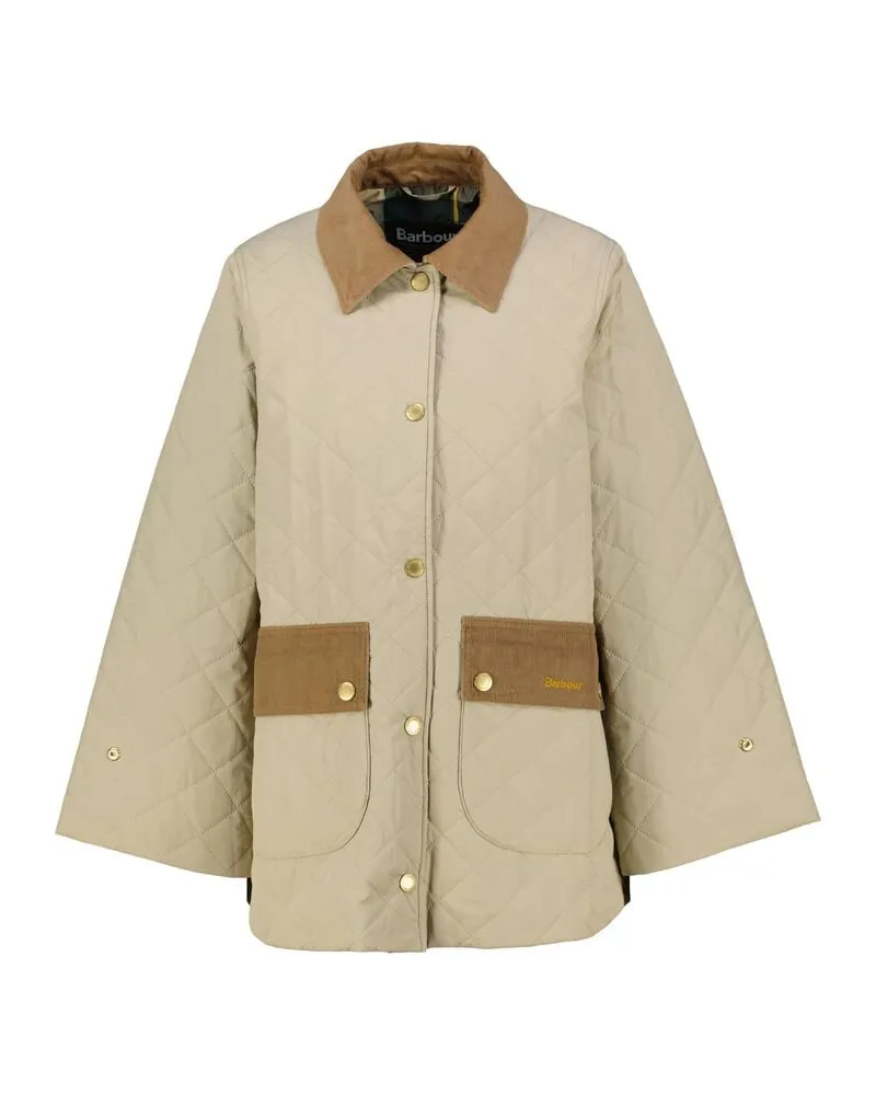 Barbour Damen Steppjacke mit Cordkragen CORINNE Relaxed Fit Sand