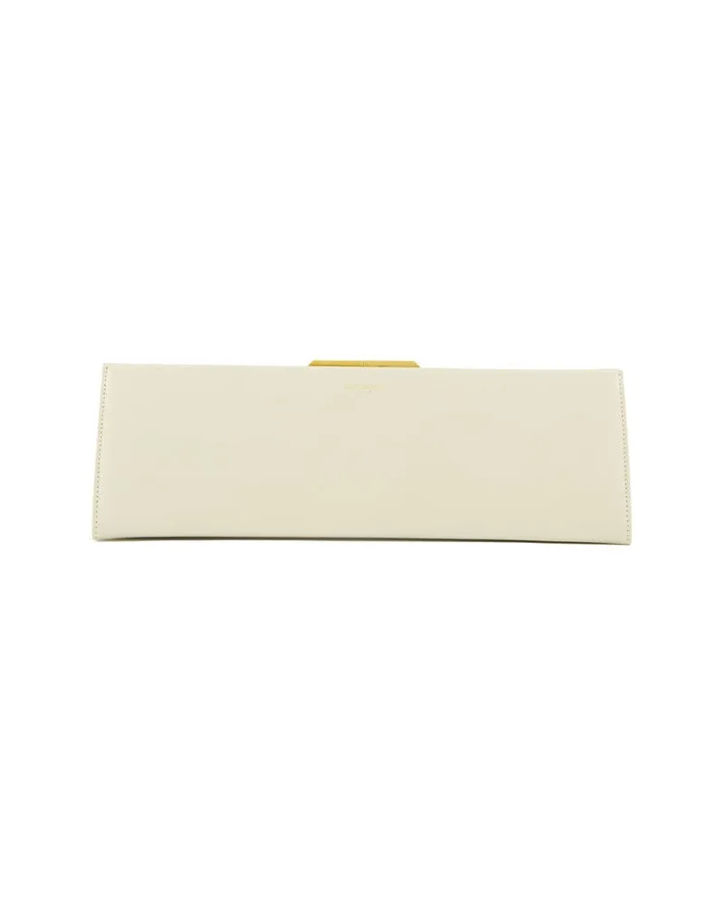 Saint Laurent Damen Clutch aus Kalbsleder Offwhite