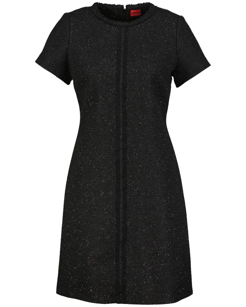 HUGO BOSS Damen Minikleid aus Bouclé KIFARA Schwarz