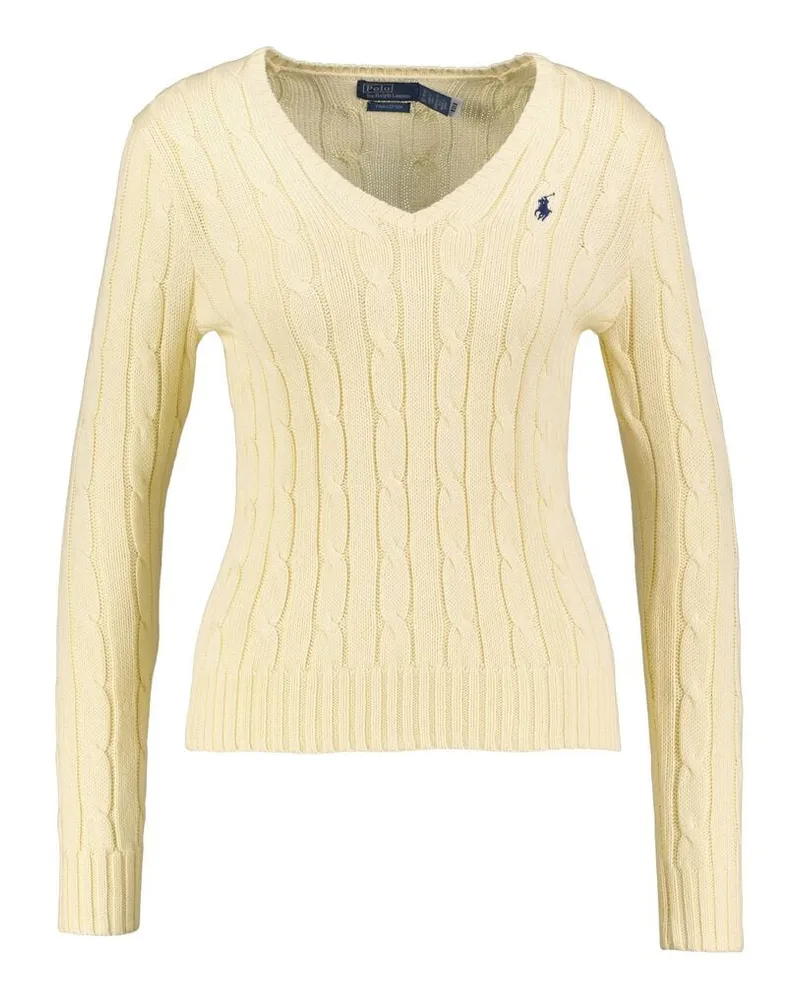 Ralph Lauren Damen Strickpullover aus Baumwolle Offwhite