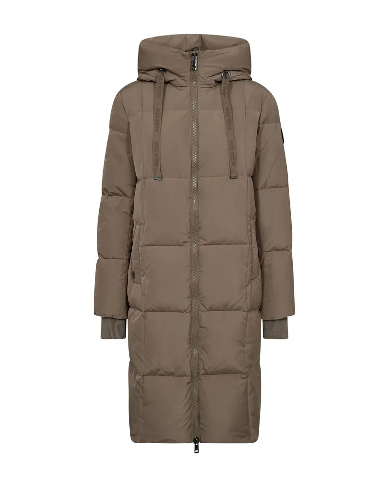 Mos Mosh Damen Daunenmantel mit Kapuze NOVA SQUARE DOWN COAT Kitt
