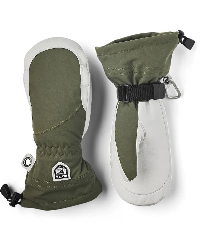 Hestra Damen Skihandschuhe HELI SKI FEMALE MITT Fausthandschuhe mit Leder Olive