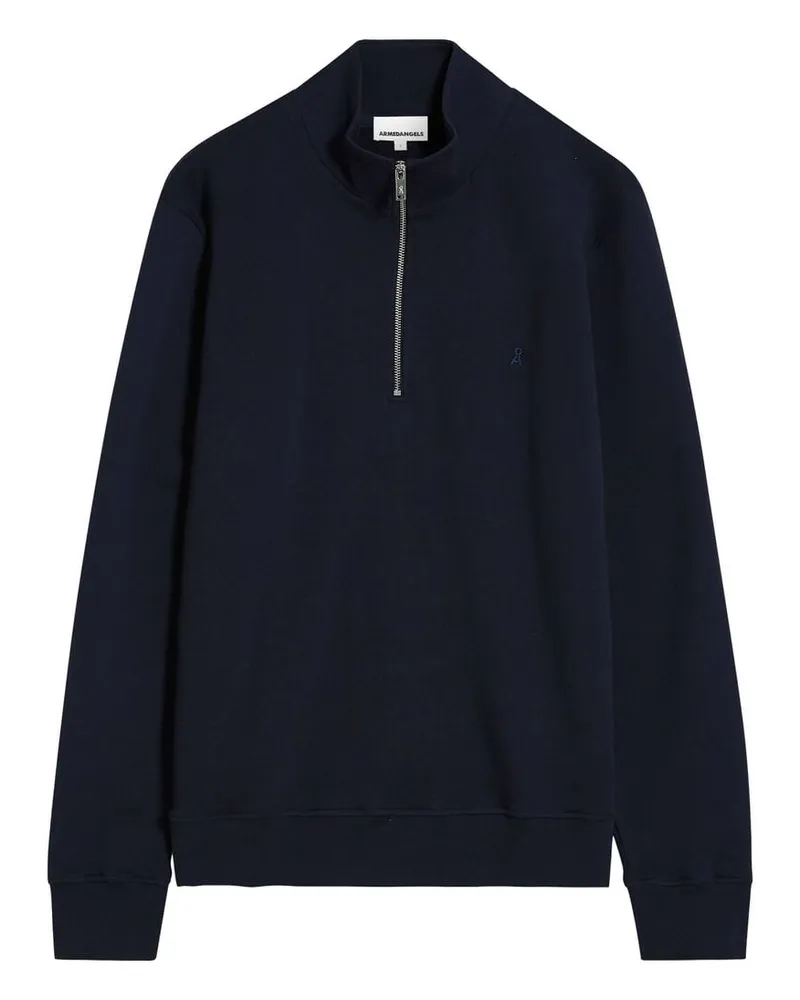 Armedangels Herren Sweatshirt WAARLO COMFORT mit Troyerkragen Regular Fit Marine