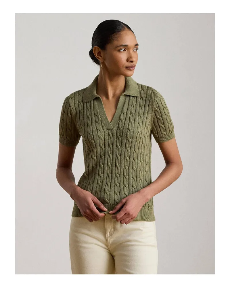 Ralph Lauren Damen Strick-Poloshirt Pistazie
