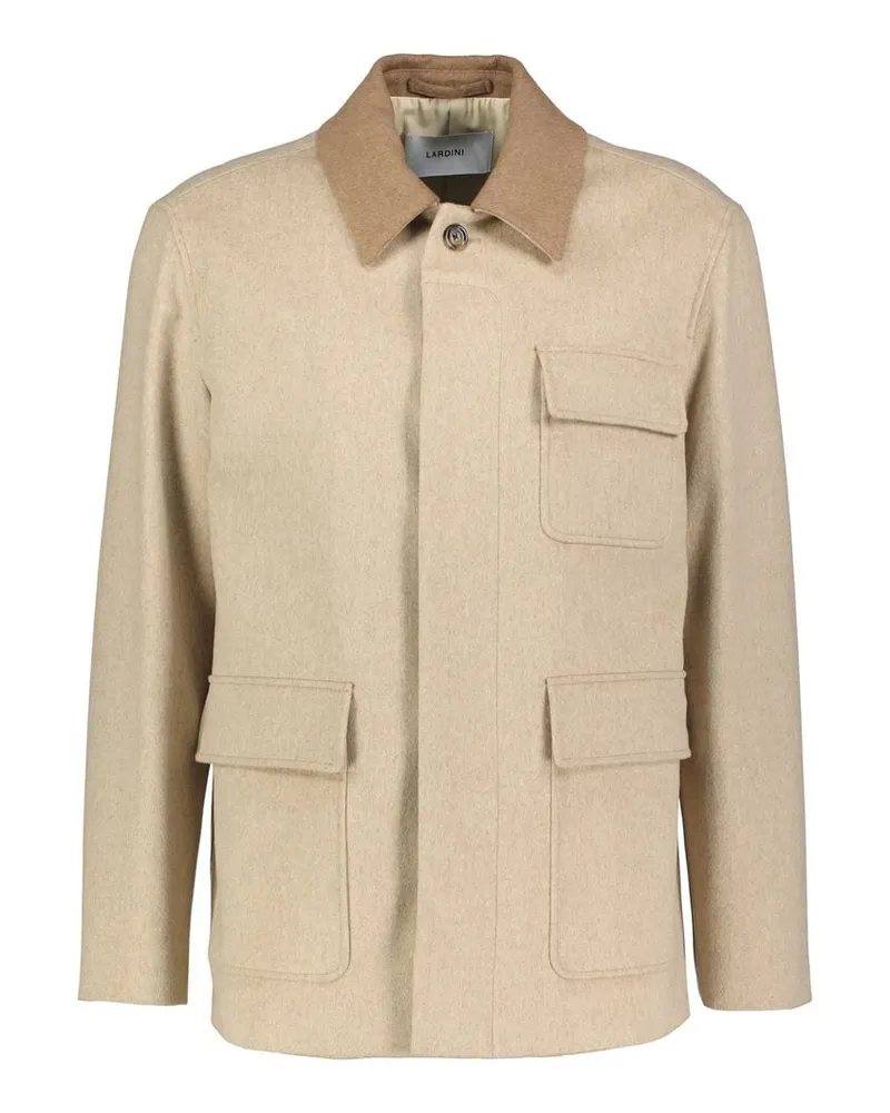 LARDINI Herren Hemdjacke aus Wolle Camel